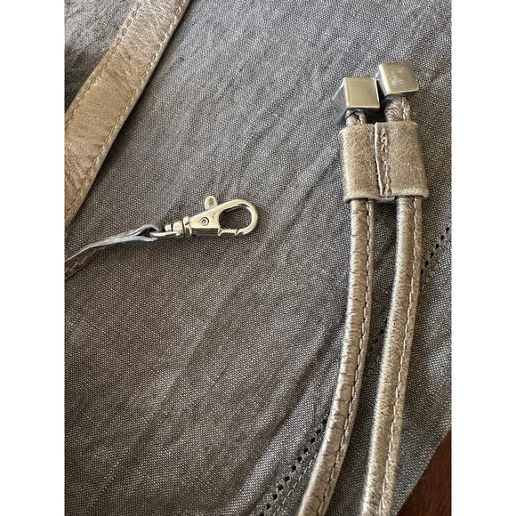 MICHAEL KORS Metallic LEATHER bag Drawstring HOBO bucket taupe chain shoulder - Picture 16 of 16